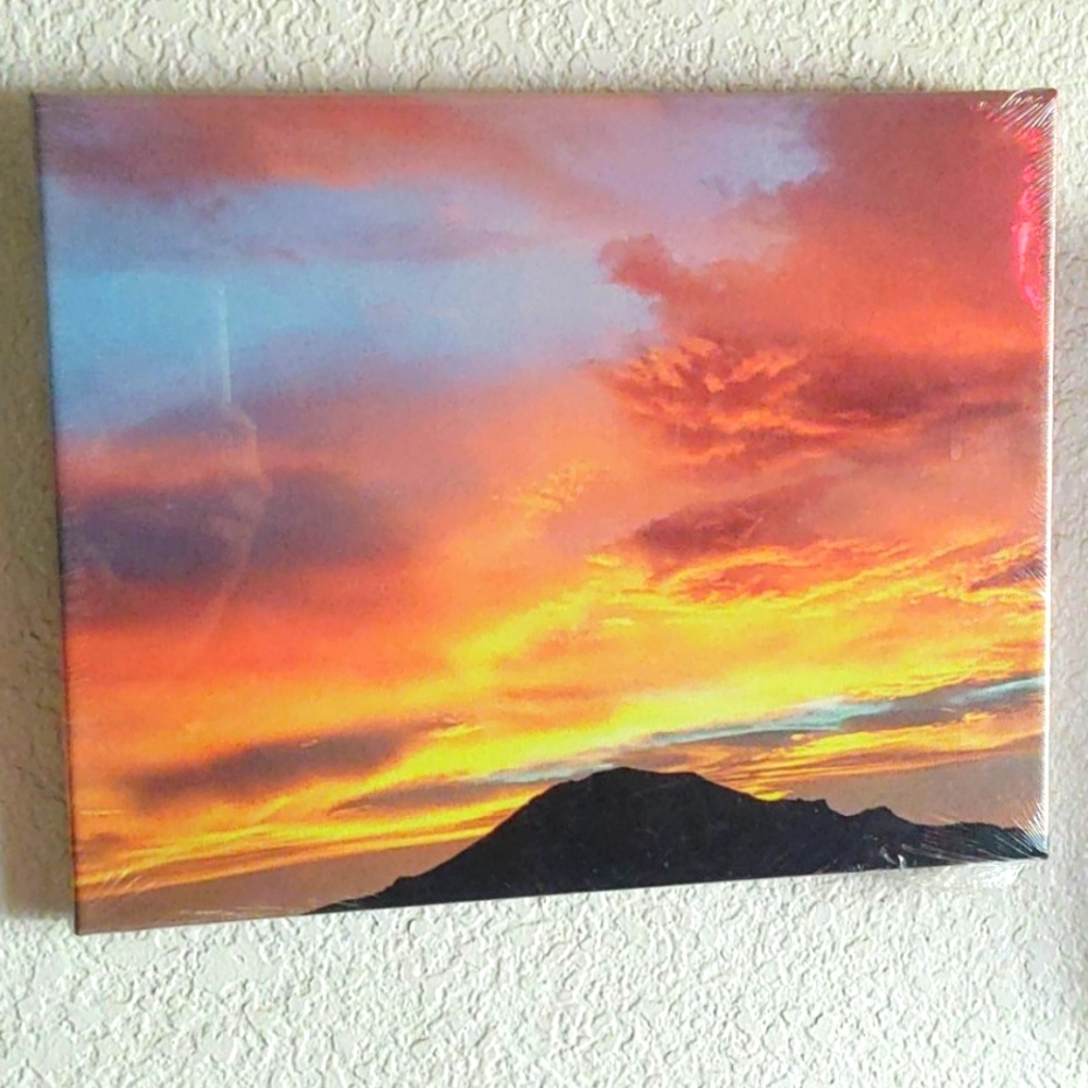 Sunset photograph on canvas